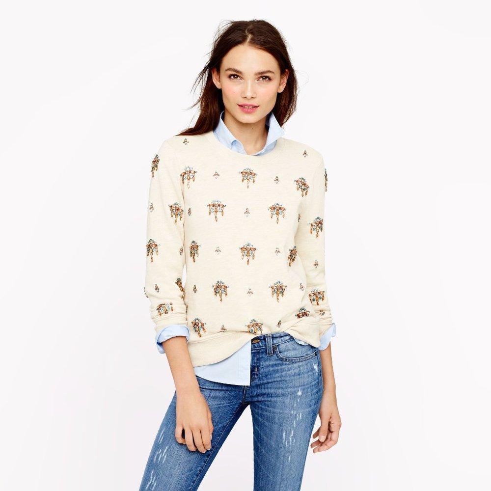 JCrew Embellished Chandelier Sweatshirt